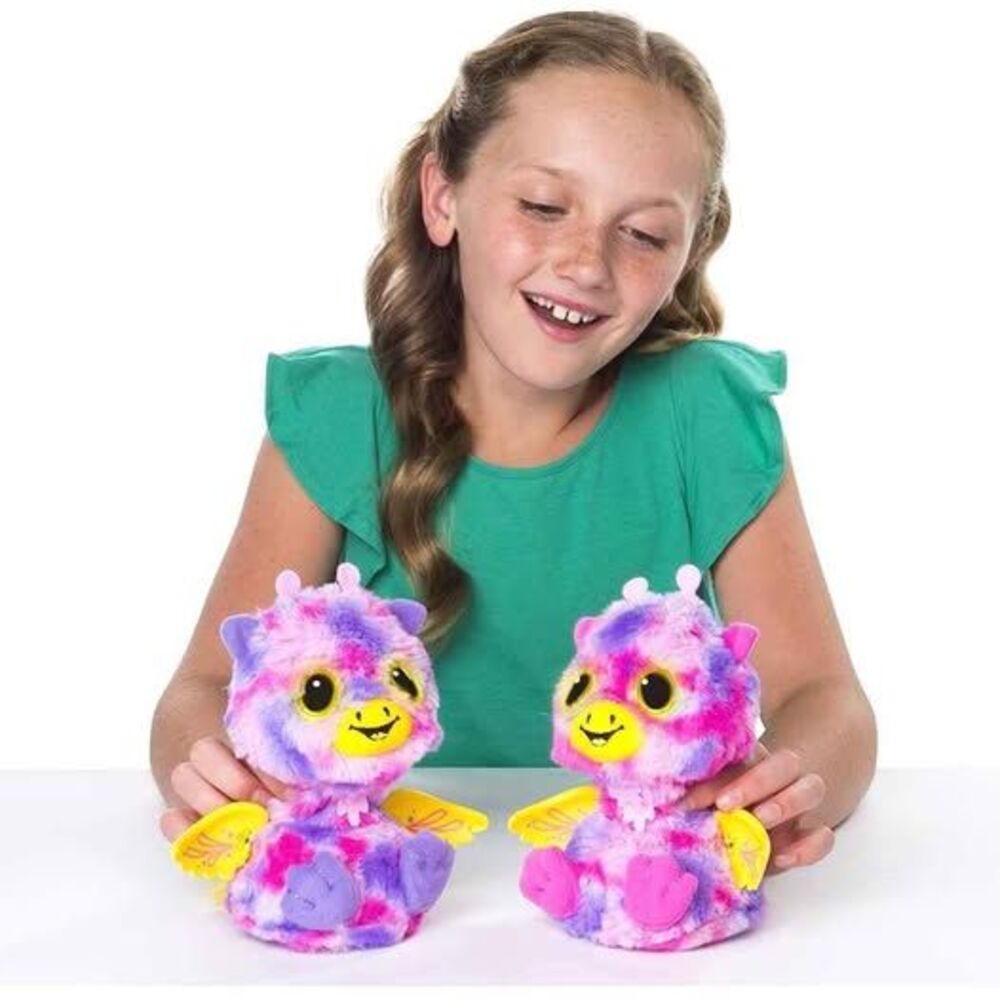 2 Hatchimal Giraven Hatching Egg Twin Interactive Dragon Pink Purple WORKS